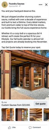 Foundry Saunas Meta Ads By Dane Dolph